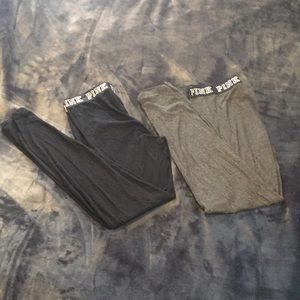 Bundle of two Pink leggings gray and black